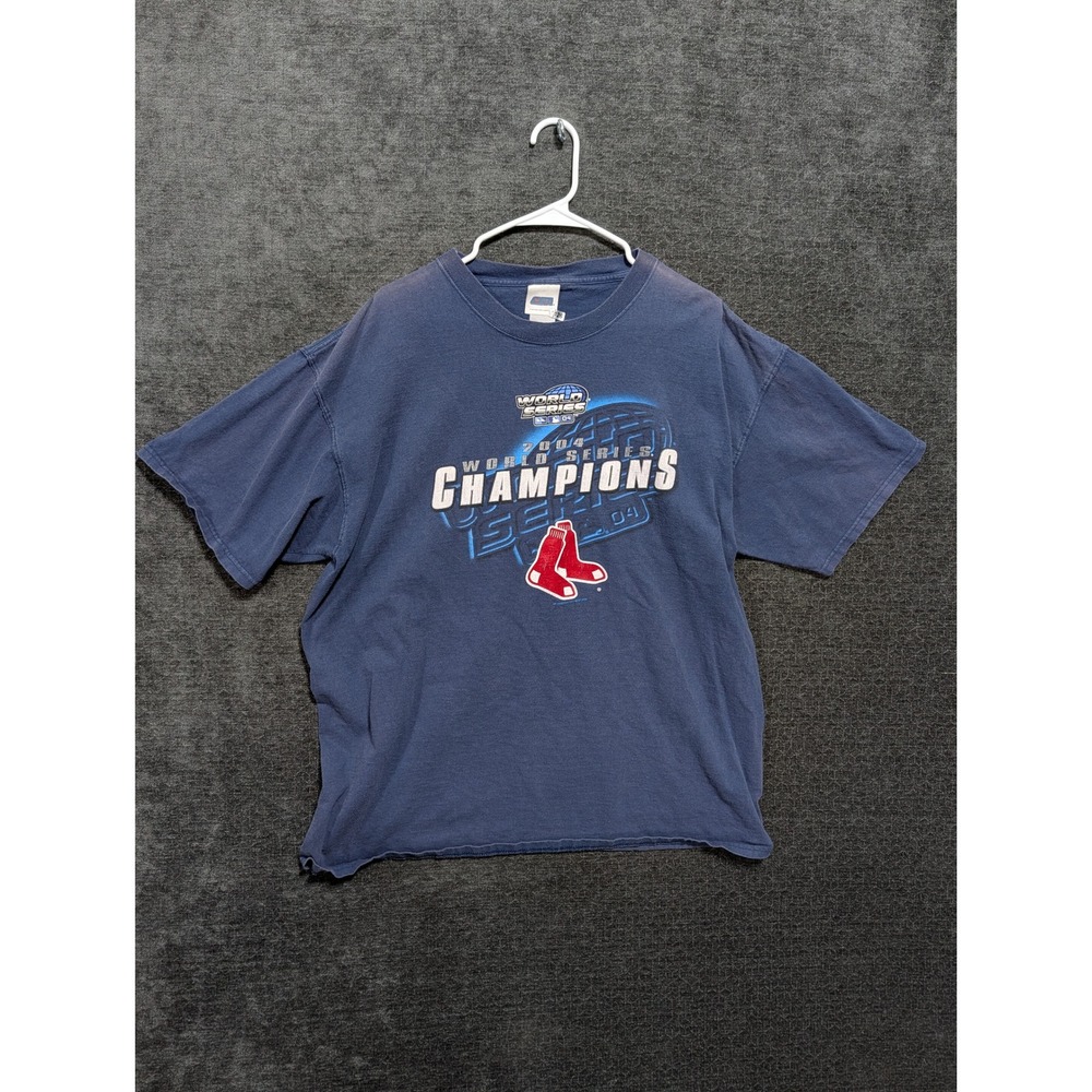 Boston Red Sox 2004 World Series Champions T-Shirt Navy Blue CSA XL MLB Vintage